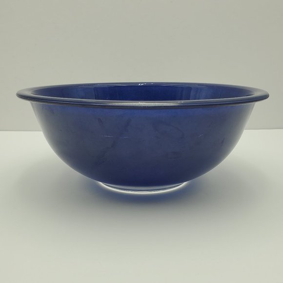 Pyrex Dark Blue 325 Clear Glass Bottom Mixing Nesting Serving 2.5 Quart Bowl - Picture 5 of 9